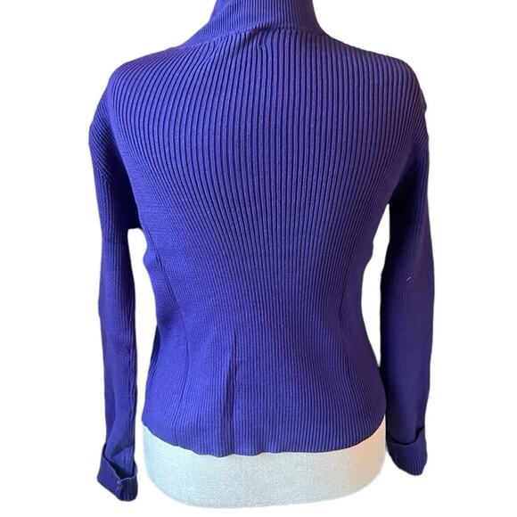 NWT RIHOAS The Solid Mock Neck Knit Top - Purple Medium - Picture 4 of 11